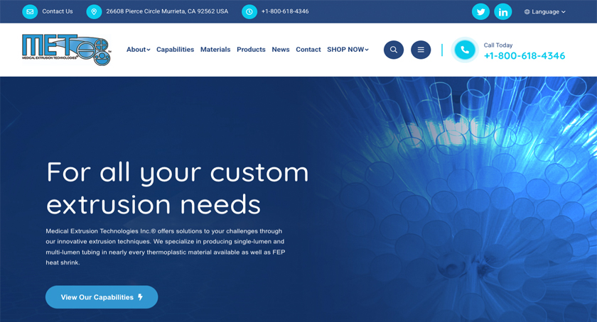 Medical Extrusion Technologies Launches Online Shop to Enhance Access to Precision Tubing Solutions